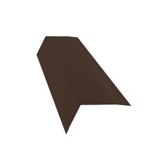 Планка карнизная для металлочерепицы 100х65 мм 2 м коричневая RAL 8017 матовая drap