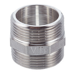 Ниппель Valtec 1 1/4 НР(ш) х 1 1/4 НР(ш) латунный (VTr.582.N.0007) - фото 1