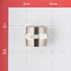 Ниппель Valtec 1 1/4 НР(ш) х 1 1/4 НР(ш) латунный (VTr.582.N.0007) - фото 3