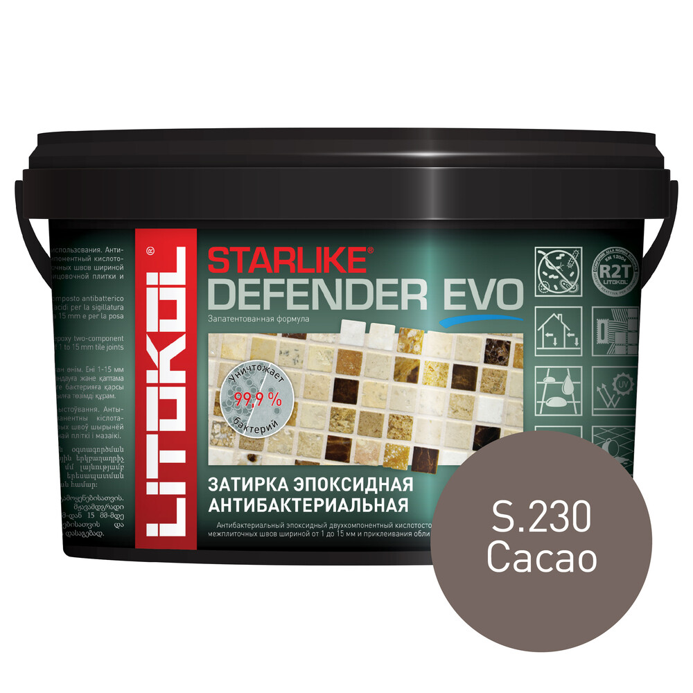 

Затирка эпоксидная Litokol Starlike Defender Evo s.230 какао 1 кг, Коричневый