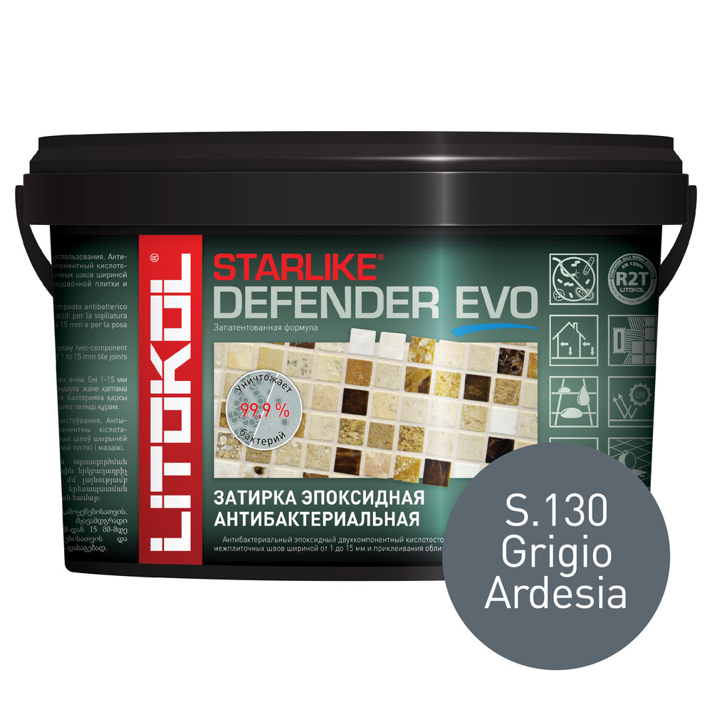 

Затирка эпоксидная Litokol Starlike Defender Evo s.130 серый бетон 1 кг
