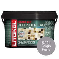 Изображение товара Затирка эпоксидная Litokol Starlike Defender Evo s.110 серый жемчуг 1 кг