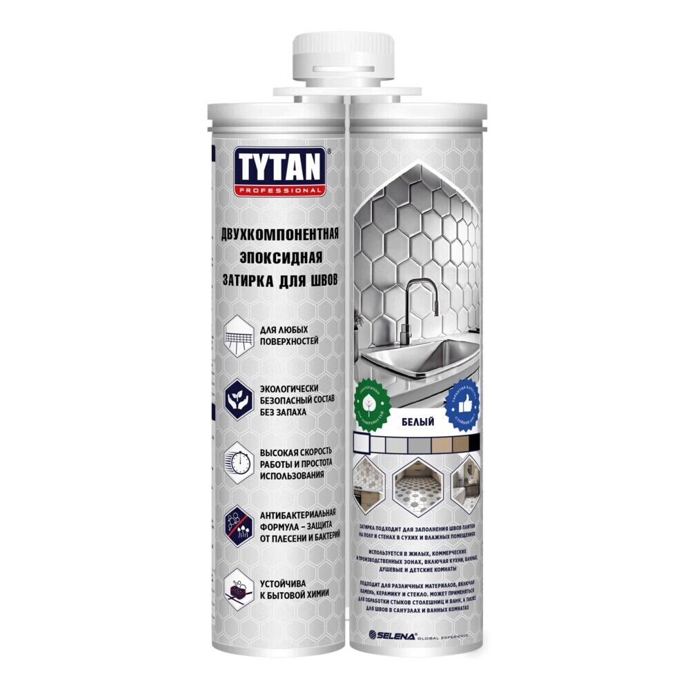 

Затирка эпоксидная для швов Tytan Professional двухкомпонентная белая 400 мл, Белый