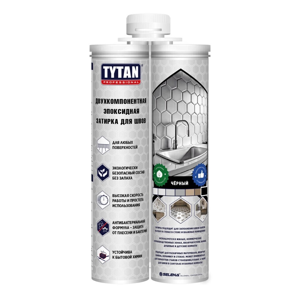 Изображение товара Затирка эпоксидная Tytan Professional двухкомпонентная черная 400 мл