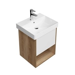 Тумба под раковину Kerama Marazzi Pro 45 см подвесная коричневая/белая (PRO.50.1\OLM) - фото 8