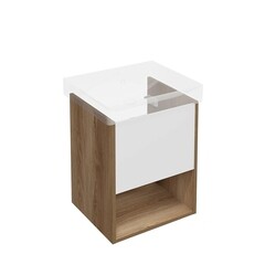 Тумба под раковину Kerama Marazzi Pro 45 см подвесная коричневая/белая (PRO.50.1\OLM) - фото 1