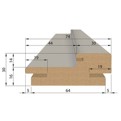 Коробка дверная телескопическая Сиара 74х30х2100 мм ПЭТ бежевый агат (2,5 шт.) - фото 2