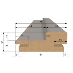 Коробка дверная телескопическая Сиара 74х30х2100 мм ПЭТ макиато (2,5 шт.) - фото 2