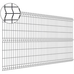 Секция заборная 3D Fine 1530х2500 мм d3,2 мм ячейка 60х235 мм графитовый серый RAL 7024 Grand Line - фото 3