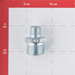 Ниппель переходный Gebo Platinum (245-25V) 1 НР(ш) х 1/2 НР(ш) чугунный оцинкованный - фото 2