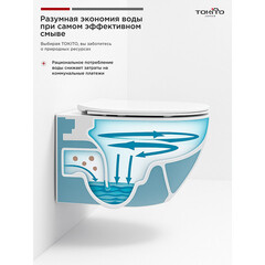 Унитаз подвесной Tokito Tatsumaki Mommo 4.0 безободковый белый с сиденьем дюропласт микролифт смыв торнадо (TOK-TATSUMAKI-4-0TM) - фото 13