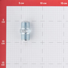 Ниппель Gebo Platinum (280-4V) 1/2 НР(ш) х 1/2 НР(ш) чугунный оцинкованный - фото 2