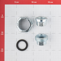 Муфта разъемная Gebo Platinum (330-4V) 1/2 ВР(г) х 1/2 ВР(г) с накидной гайкой чугунная оцинкованная - фото 2