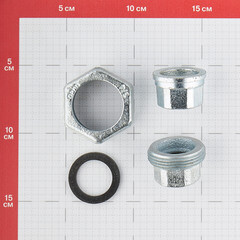 Муфта разъемная Gebo Platinum (330-5V) 3/4 ВР(г) х 3/4 ВР(г) с накидной гайкой чугунная оцинкованная - фото 2