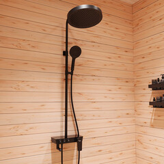 Душевая система Corsa Deco QX с верхним душем с лейкой с изливом черная матовая (SSFQX320SB) - фото 17