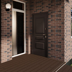 Дверь входная с терморазрывом Промет Винтер левая коричневый муар - белый грунт 980х2050 мм - фото 2