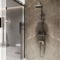 Душевая система Corsa Deco CX с верхним душем с лейкой с изливом графит (SSFCX230SMG) - фото 9