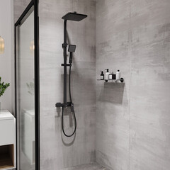 Душевая система Corsa Deco TX с верхним душем с лейкой с изливом черная (SSFTX250QB) - фото 12