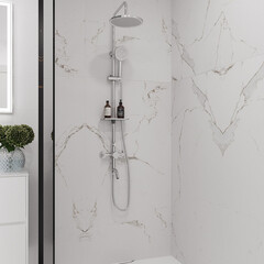 Душевая система Corsa Deco AX с верхним душем с лейкой с изливом хром (SSFAX250S) - фото 9