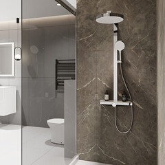 Душевая система Corsa Deco QX с верхним душем с лейкой с изливом хром (SSFCSQX320S) - фото 13