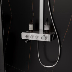 Душевая система Corsa Deco QX с верхним душем с лейкой с изливом хром (SSFTQX320Q) - фото 16