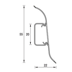 Плинтус ПВХ напольный Идеал Классик 55 мм дуб мокко 2200 мм - фото 2