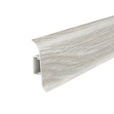 Плинтус ПВХ напольный Идеал Классик 55 мм ясень серый 2200 мм