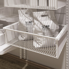 Корзина выдвижная металлическая белая 563х440х181 мм Титан-GS - фото 2