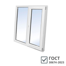 Пластиковое окно VEKA WHS Halo 60 1160х1000 мм 2 створки левая глухая правая поворотно-откидная двухкамерное