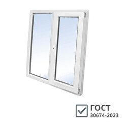 Пластиковое окно VEKA WHS Halo 60 1160х1200 мм 2 створки левая глухая правая поворотно-откидная двухкамерное - фото 1