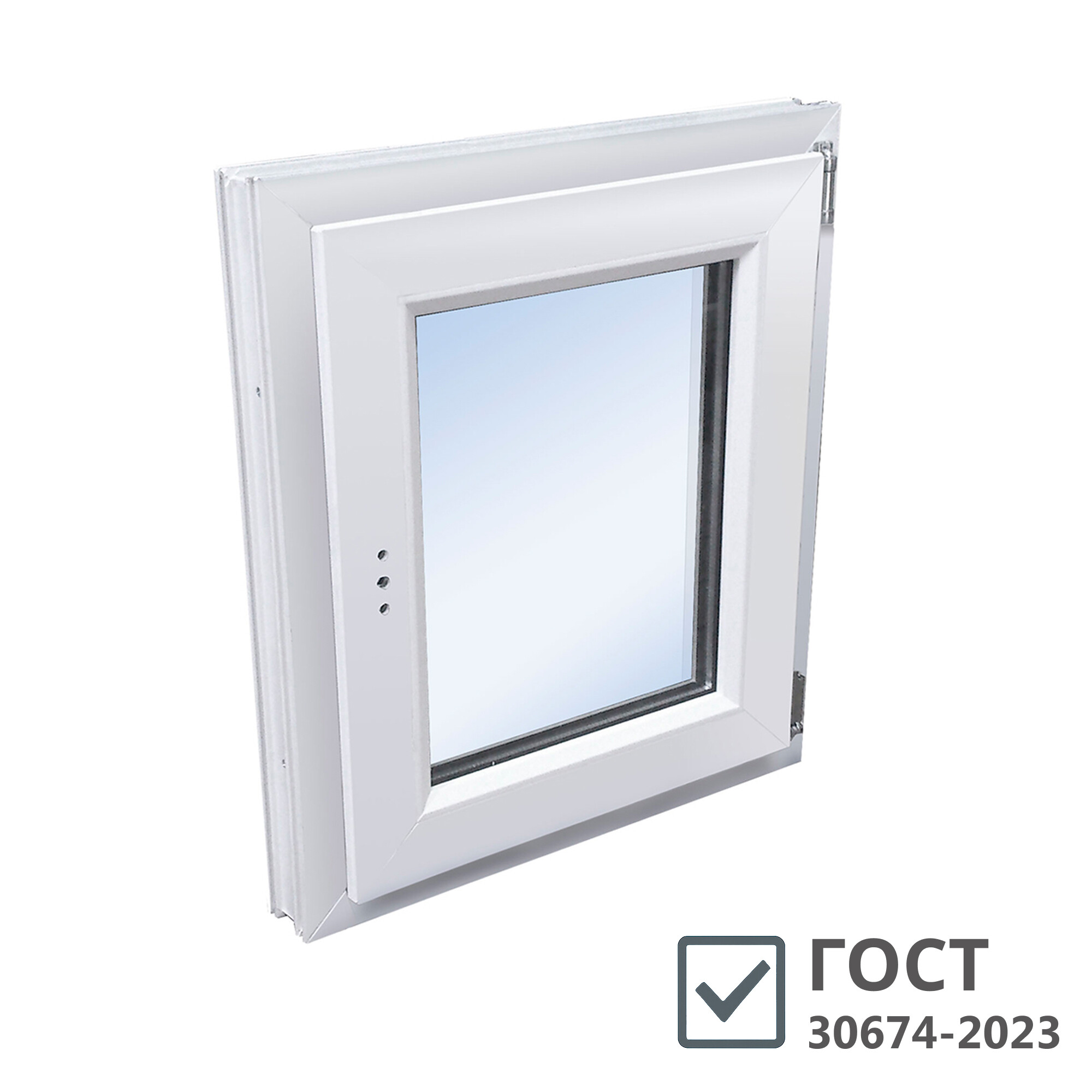 Изображение товара Пластиковое окно VEKA WHS Halo 60x60 см 1 створка белое поворотно-откидное