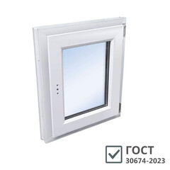 Пластиковое окно VEKA WHS Halo 60 900х900 мм 1 створка правая поворотно-откидная однокамерное - фото 1