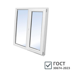 Пластиковое окно VEKA WHS Halo 60 1440х1440 мм 2 створки левая глухая правая поворотно-откидная однокамерное - фото 1