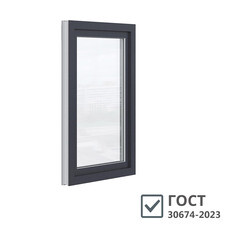 Пластиковое окно VEKA WHS Halo 60 1160х800 мм 1 створка правая поворотно-откидная однокамерное серое