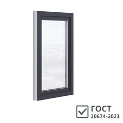 Пластиковое окно VEKA WHS Halo 60 1160х800 мм 1 створка правая поворотно-откидная однокамерное серое - фото 1