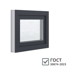 Изображение товара Пластиковое окно VEKA WHS Halo 60 500х700 мм 1 створка откидная фрамуга однокамерное серое