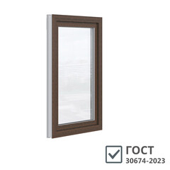 Пластиковое окно VEKA WHS Halo 60 1160х800 мм 1 створка правая поворотно-откидная однокамерное дуб темный - фото 1