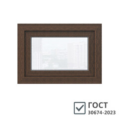 Изображение товара Пластиковое окно VEKA WHS Halo 60 500х700 мм 1 створка откидная фрамуга однокамерное дуб темный