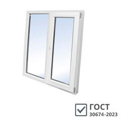 Изображение товара Пластиковое окно VEKA Softline 70 1160х1000 мм 2 створки левая глухая правая поворотно-откидная двухкамерное с энергосбережением