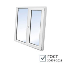 Пластиковое окно VEKA Softline 70 1160х1200 мм 2 створки левая глухая правая поворотно-откидная двухкамерное с энергосбережением
