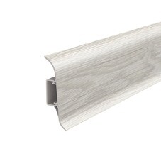 Плинтус ПВХ напольный Идеал Классик 55 мм дуб айсберг 2200 мм с кабель-каналом