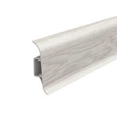 Изображение товара Плинтус ПВХ напольный Идеал Классик 55 мм дуб айсберг 2200 мм с кабель-каналом