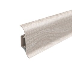 Изображение товара Плинтус ПВХ напольный Идеал Классик 55 мм ясень 2200 мм с кабель-каналом