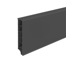 Плинтус ПВХ напольный Идеал Дюра 80 мм графит 2200 мм прямоугольный