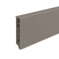 Изображение товара Плинтус ПВХ напольный Идеал Дюра 80 мм платиново-серый 2200 мм прямоугольный