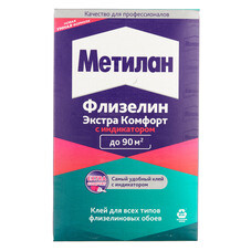 Клей для флизелиновых обоев Метилан Флизелин Экстра Комфорт с индикатором 90 кв.м 500 г