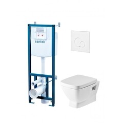 Комплект инсталляции Santek Нео с унитазом Santek с кнопкой белой и сиденьем микролифт (1.WH30.2.463) - фото 1