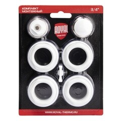 Набор присоединительный Royal Thermo 1" х 3/4" для радиатора белый 7 предметов (RT3/4W) - фото 2