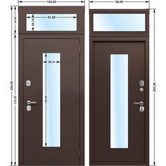 Дверь входная Ferroni Гарда правая антик медь - антик медь с фрамугой 960х2500 мм со стеклопакетом - фото 2