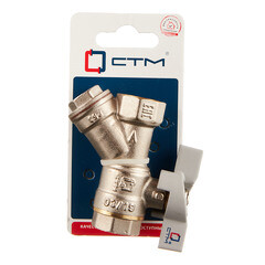 Кран шаровой латунный СТМ 1/2 ВР(г) х 1/2 ВР(г) бабочка с фильтром прямой - фото 3